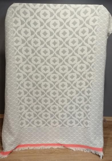 Casasofté  May Cozy Jacquard Blanket Turkish Throw Blanket | 51 x 66 inches Soft Turkish Cotton Blanket | Bedding Decor Bedspread