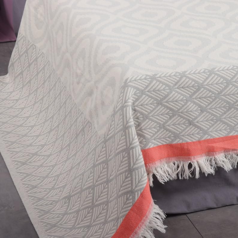 Casasofté  May Cozy Jacquard Blanket Turkish Throw Blanket | 51 x 66 inches Soft Turkish Cotton Blanket | Bedding Decor Bedspread