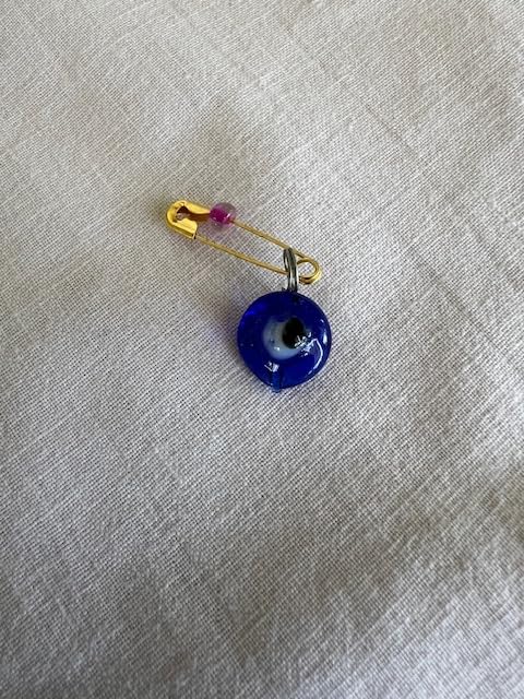 Casasofté 100 Pcs Evil Eye Safety Pins – Blue Nazar Amulet Beads – Protection Pins for Baby Showers, Newborn Gifts, DIY Crafts & Jewelry Making