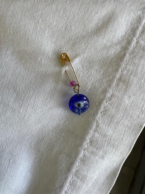 Casasofté 100 Pcs Evil Eye Safety Pins – Blue Nazar Amulet Beads – Protection Pins for Baby Showers, Newborn Gifts, DIY Crafts & Jewelry Making